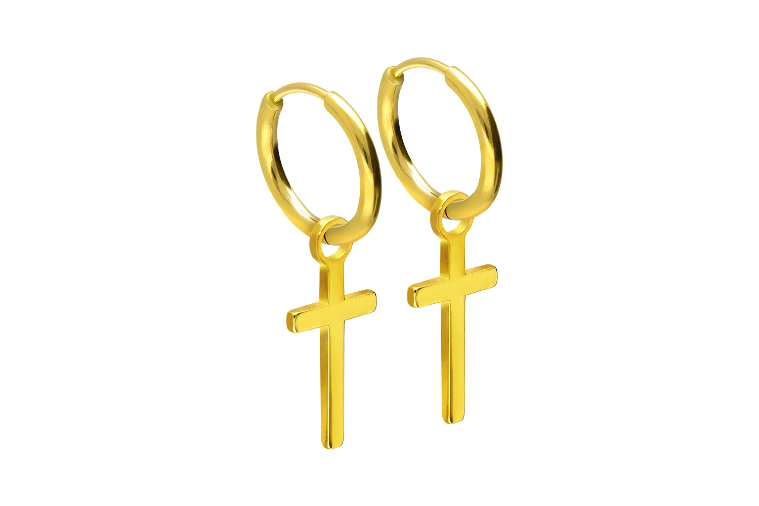 Chirurgenstahl Ohrclicker Creolen KREUZ von Piercingline